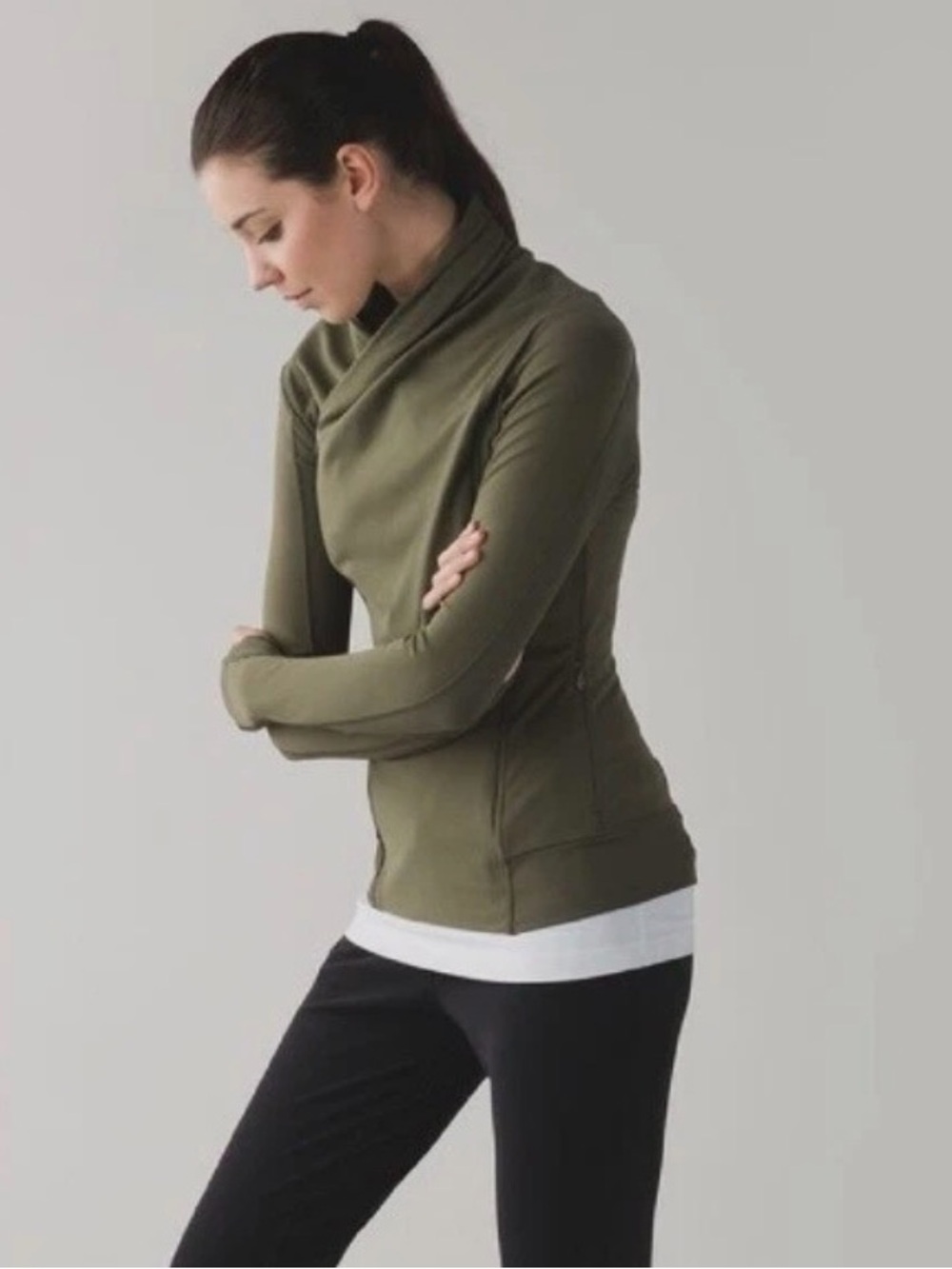 Lululemon Bhakti Yoga Jacket- Fatigue Green - Size 12